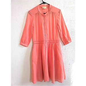 Vanessa Bruno Pink Salmon Button Down Summer Dress